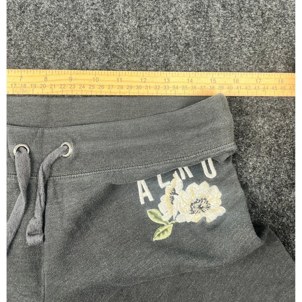 Aeropostale AERO Gray Floral Logo Joggers Sweatpants‎ Womens Size M